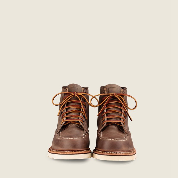 Heritage Støvler Herre - Red Wing Classic Moc – 6-Inch Rough & Tough Læder - Khaki - MJGVPN-402